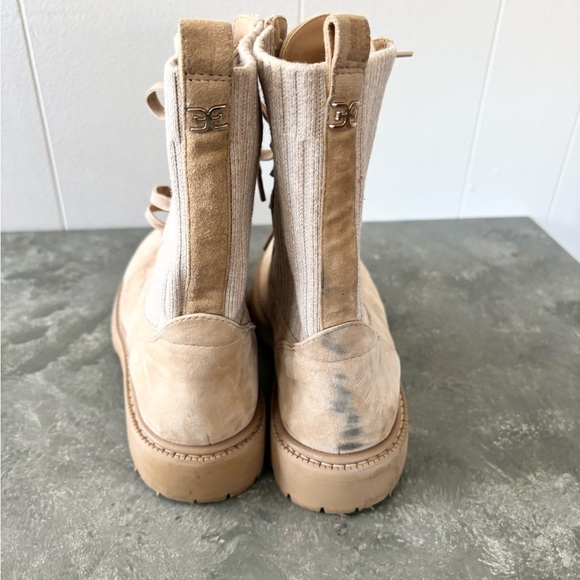 Sam Edelman lydell almond toe knint fabric suede boots size 8 - Picture 6 of 9